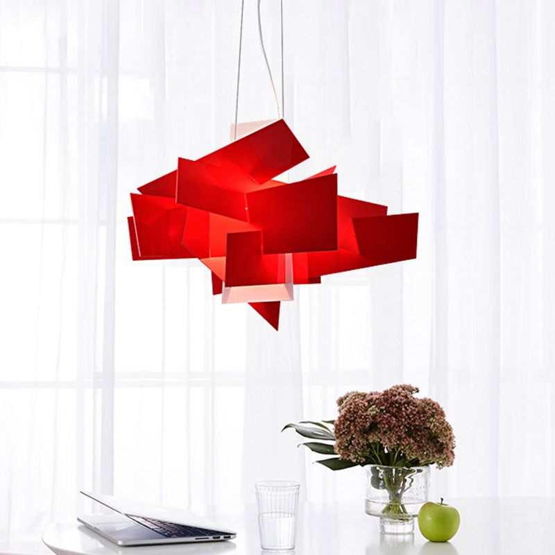 Ritta Art LED Suspension Blanc Rouge Métal Acrylique Salon - Neutralighting