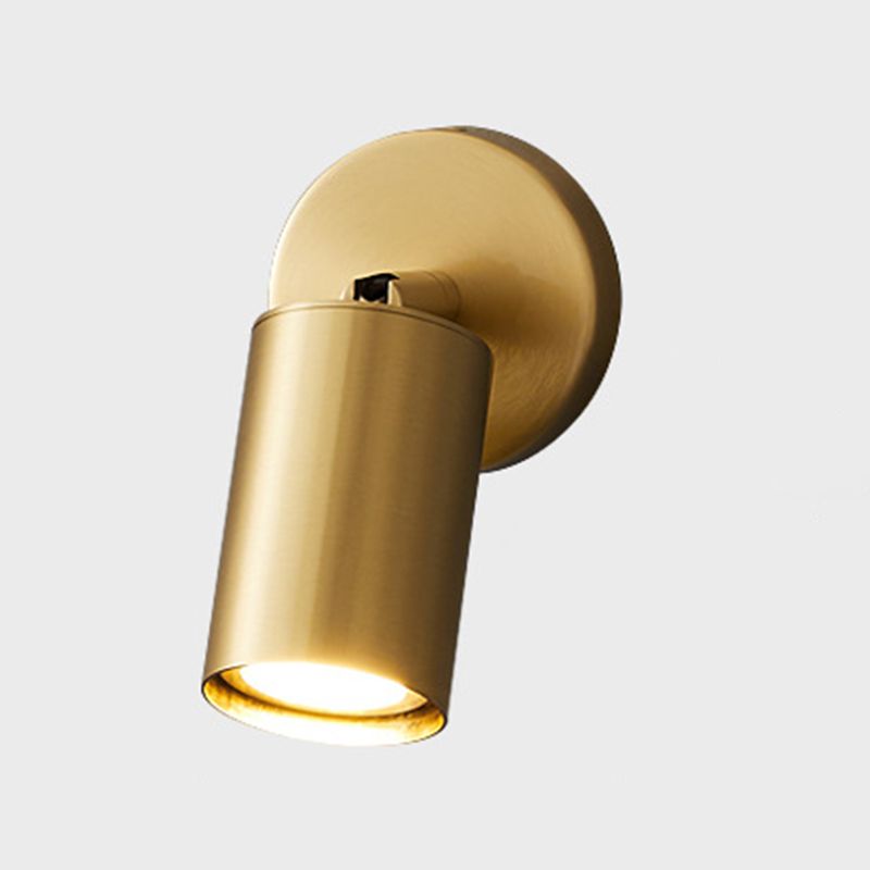 Arisha Applique Murale Cylindrique Minimaliste, Métal, Noir/Laiton, Salle de Bain - Neutralighting