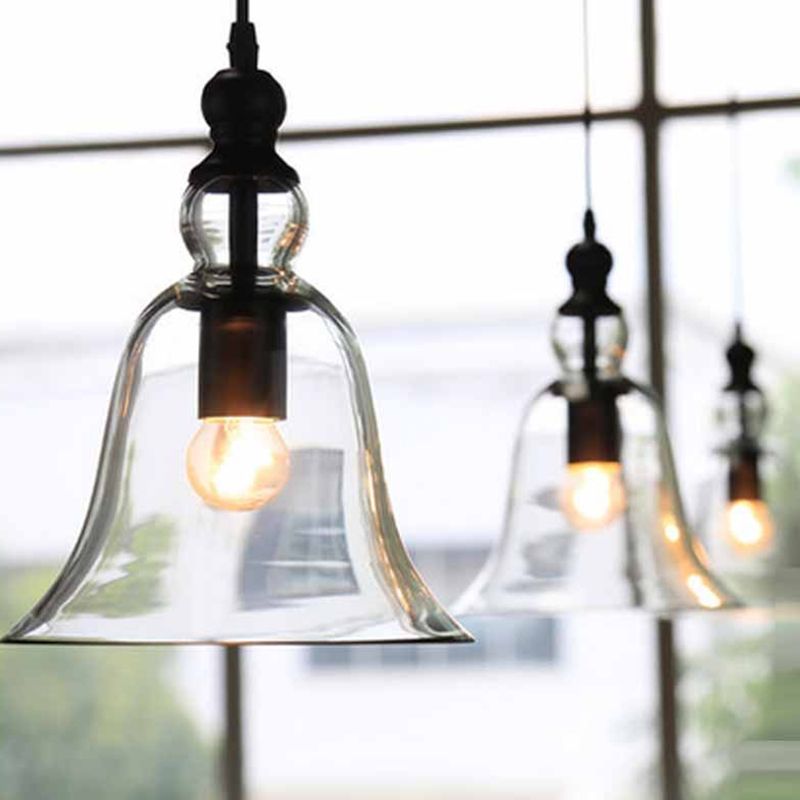 Arisha Industrielle Vintage LED Suspension Clair Métal/Verre Salle à manger - Neutralighting