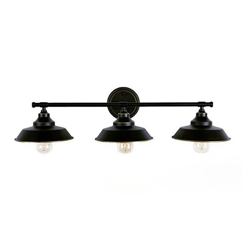 Silva Applique Plateau Murale Rétro, Métal, Noir, Salon/Chambre - Neutralighting