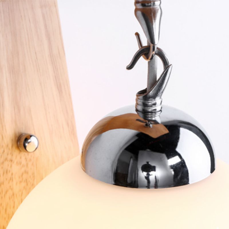 Muto Applique Globe Scandinave, Bois/Verre/Métal, Beige, Salon - Neutralighting