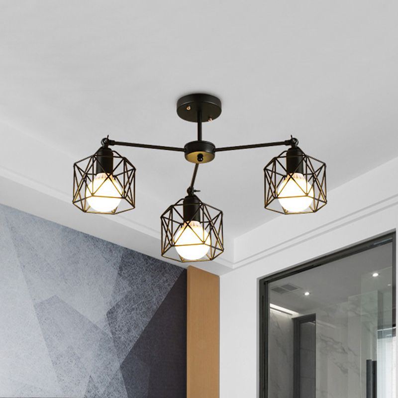 Arisha Plafonnier Multi Moderne, Métal, Noir, Salon - Neutralighting