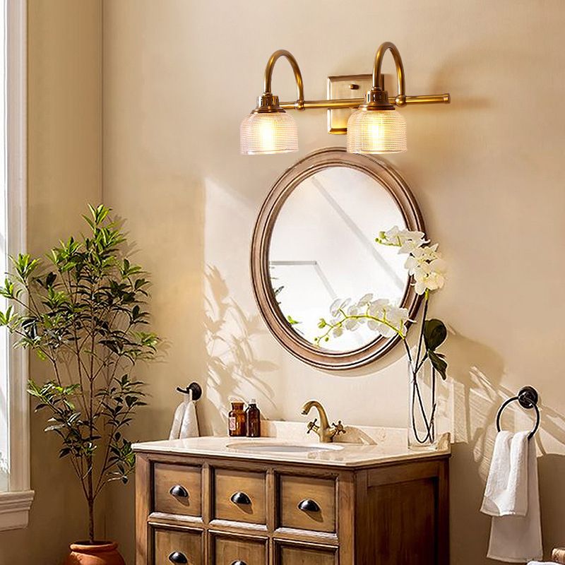 Arisha Applique Murale Bol Vintage, Métal/Verre, Laiton, Salle de Bain - Neutralighting