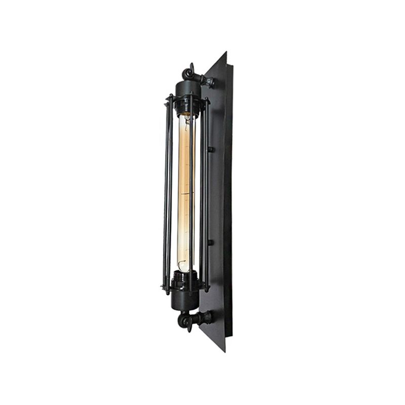 Silva Applique Murale Cylinderique Vintage, Métal/Verre, Noir/Rouge/Argent/Or, Salle de Bain - Neutralighting
