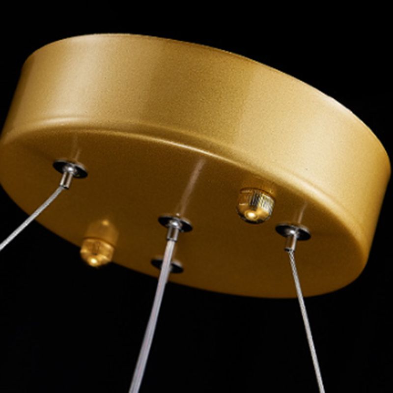 Kristy Lustre Cercle Luxueux, Metal/Cristal, Or, Salon - Neutralighting