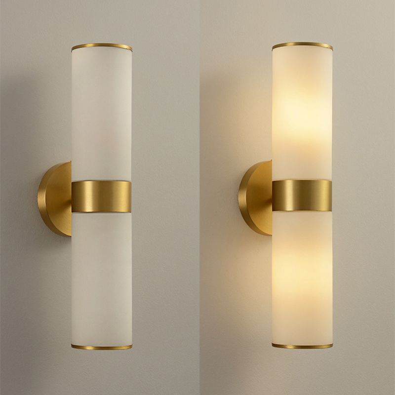 Arisha Applique Miroir Cylindrique Vintage, Métal/Verre, Laiton, Salon - Neutralighting