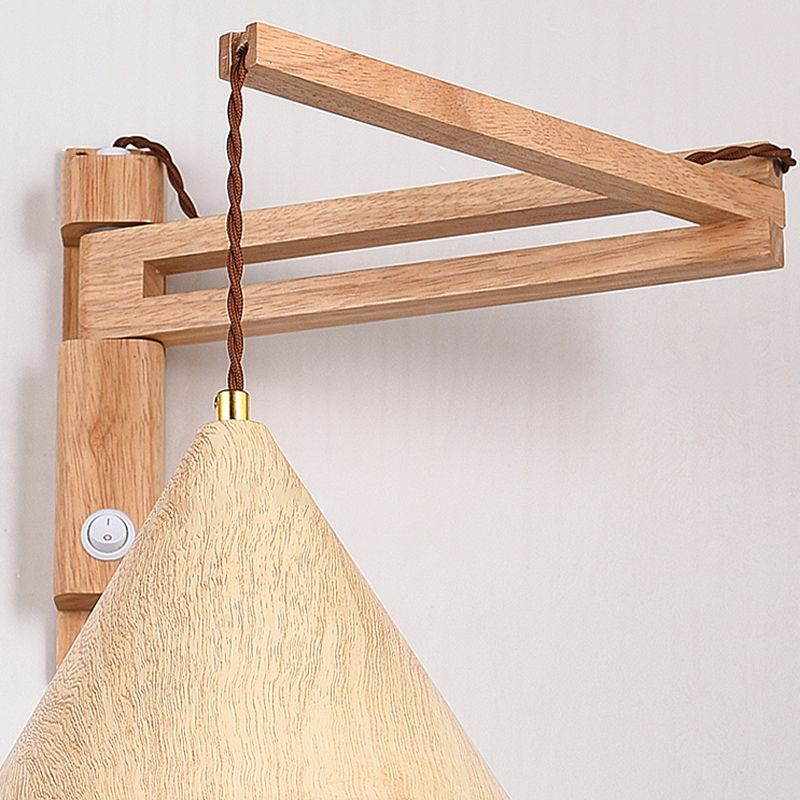 Muto Design Applique Murale Conique Vintage LED Bois Noyer/Bois Chambre - Neutralighting