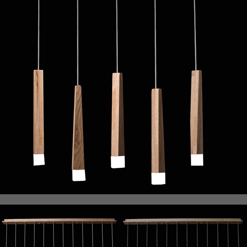 Muto Linéaire LED Suspension Bois/Acrylique Chambre à coucher Salle à manger - Neutralighting