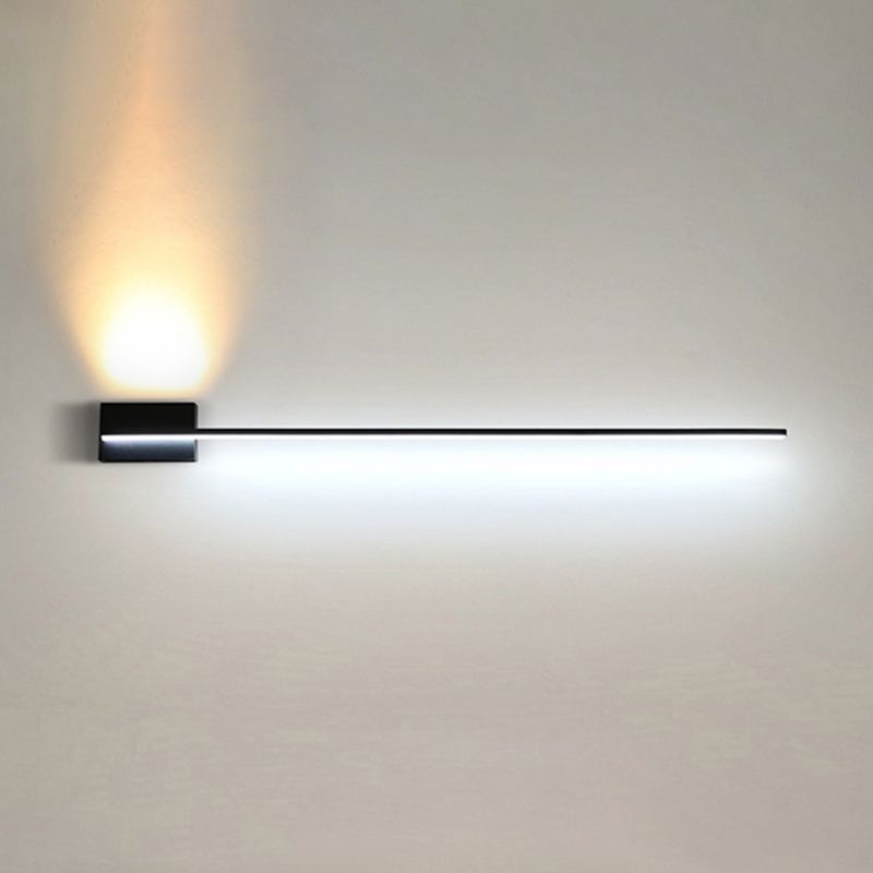Ray Applique de Vanité Linéaire Minimaliste, Métal/Acrylique, Noir, Salon - Neutralighting
