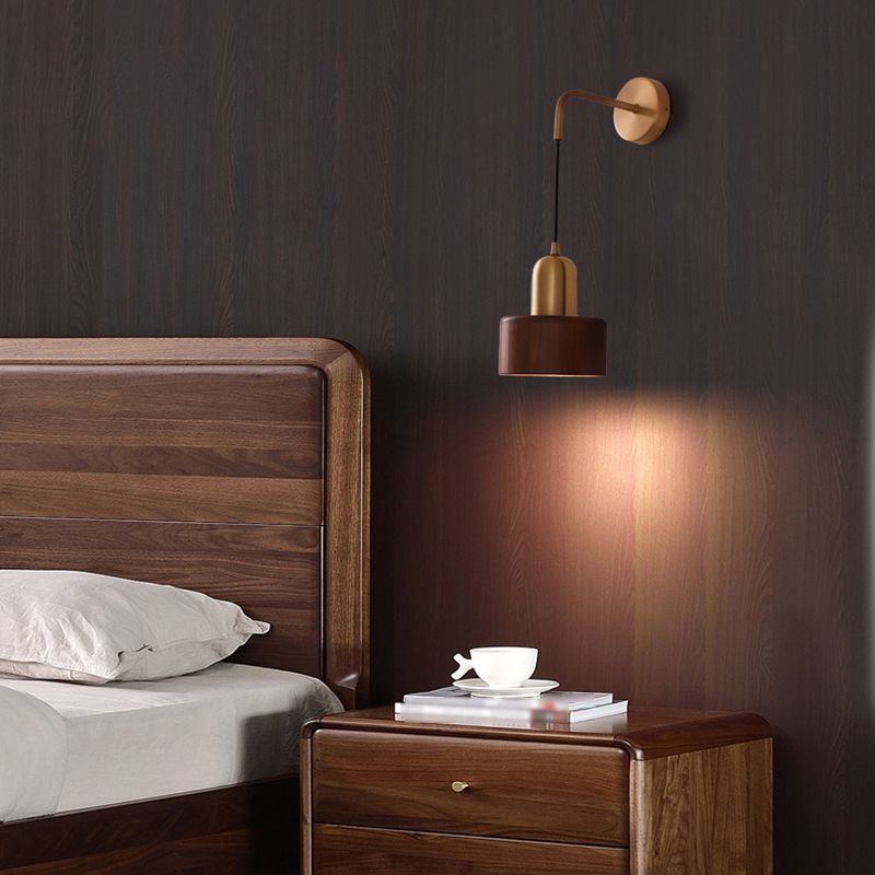 Muto Applique Murale Cylindrique Vintage, Métal/Bois, Salle de Bain - Neutralighting