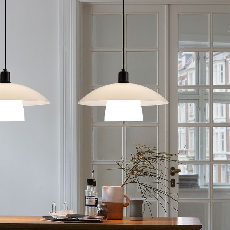 Arisha Suspension Dôme Nordique, Verre/Metal, Blanc, Chambre - Neutralighting