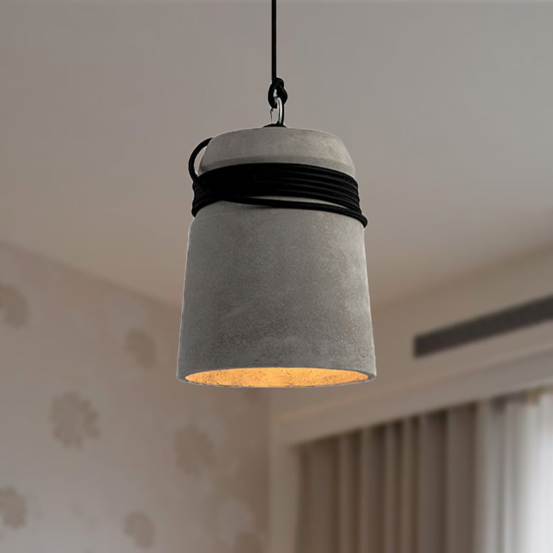 Arisha Luminaires Suspensions Cylindre Industriel Métal/Ciment Gris Chambre/Salon - Neutralighting