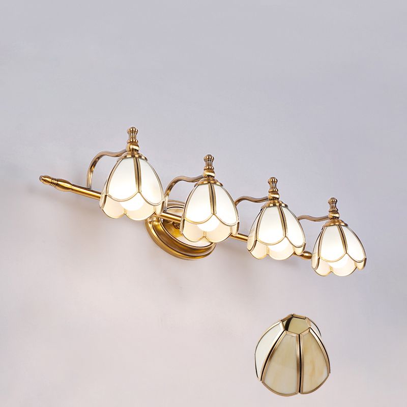 Ray Applique Murale Fleur Vintage, Métal/Verre, Jaune/Blanc - Neutralighting