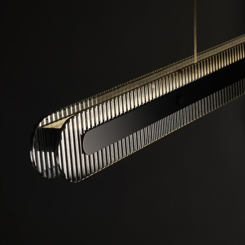 Arisha Luminaires Suspensions Linéaire Moderne Métal Noir Salon/Chambre à Coucher - Neutralighting