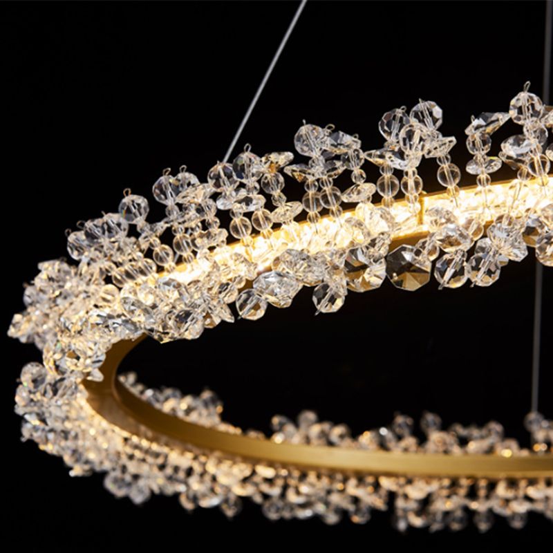 Kristy Lustre Cercle Luxueux, Metal/Cristal, Or, Salon - Neutralighting