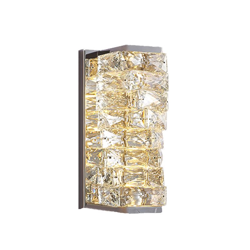 Kristy Applique Murale Rectangulaire Luxe, Métal/Cristal, Or/Chormé, Salon - Neutralighting