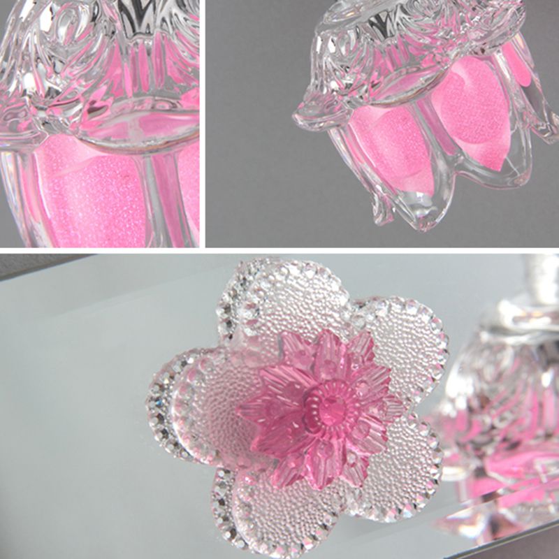 Ray Applique Murale Fleur Moderne, Métal/Verre, Rose, Chambre - Neutralighting