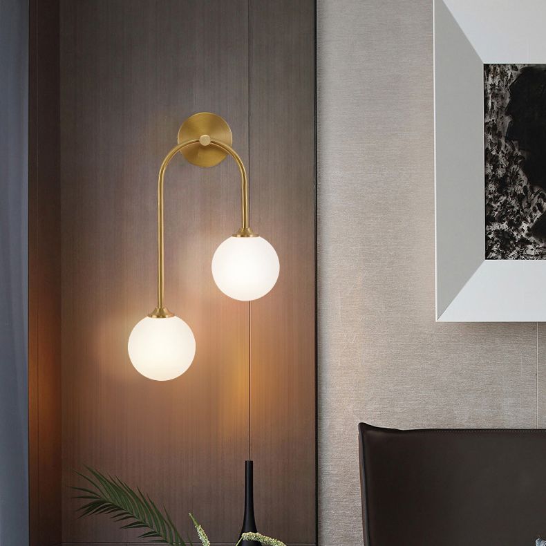 Valentina Applique Murale Globe Moderne, Métal/Verre, Laiton, Salon - Neutralighting