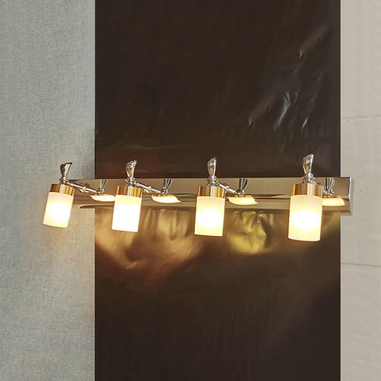 Arisha Applique Murale de Vanité Cylindrique Moderne, Métal/Acrylique, Salle de Bain - Neutralighting