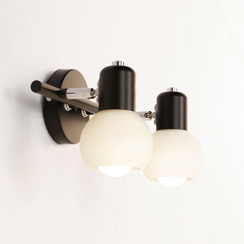Valentina Applique Murale Boule Moderne, Verre/Métal, Noir/Blanc, Salon - Neutralighting