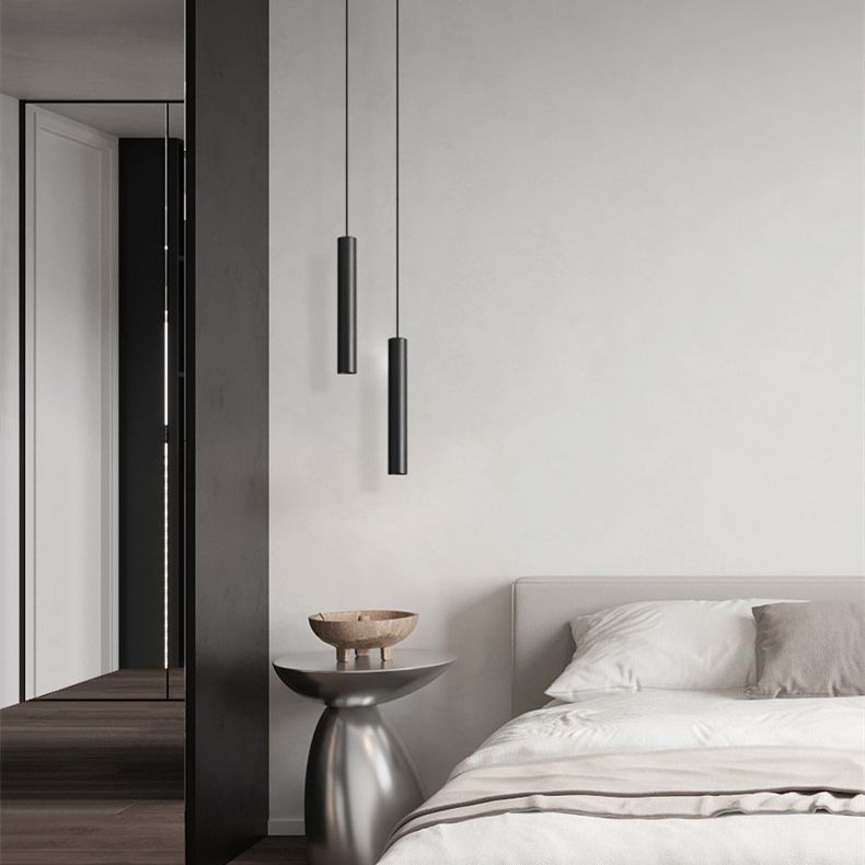 Ray Suspension Cylindre Moderne, Métal, Noir, Salon - Neutralighting
