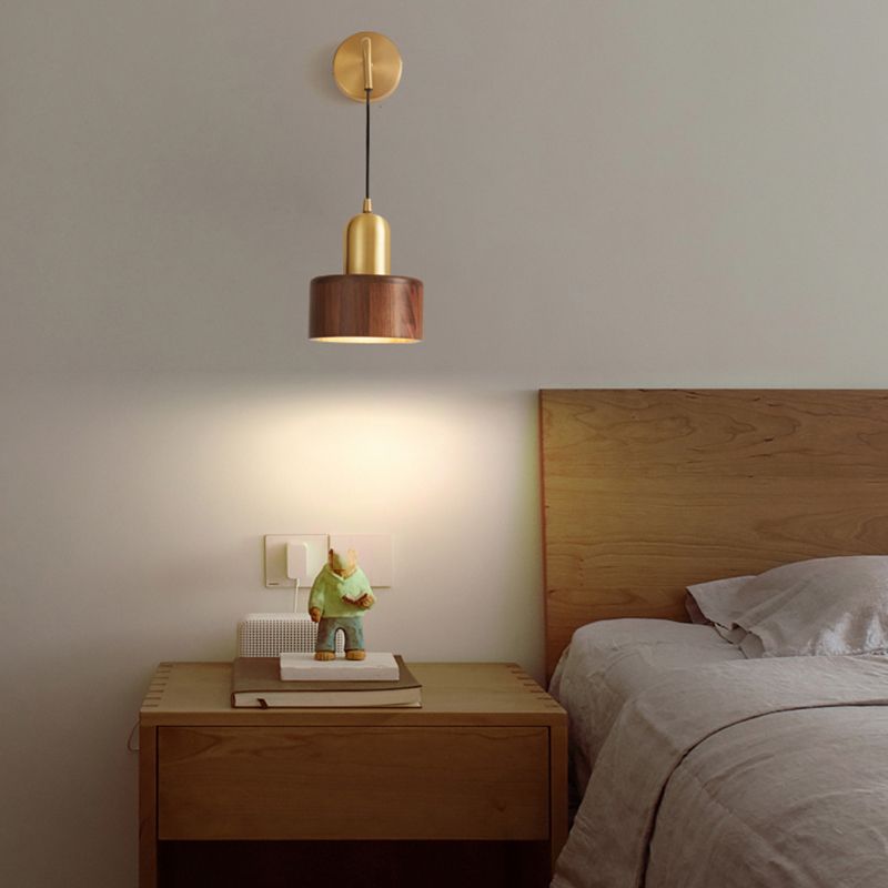 Muto Applique Murale Cylindrique Vintage, Métal/Bois, Salle de Bain - Neutralighting