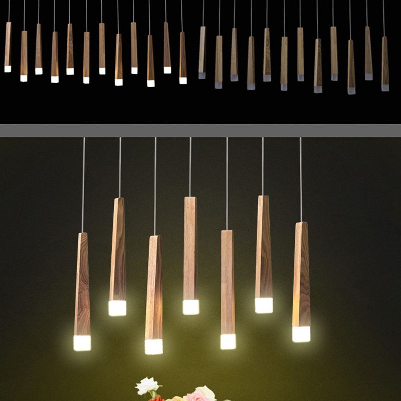 Muto Linéaire LED Suspension Bois/Acrylique Chambre à coucher Salle à manger - Neutralighting