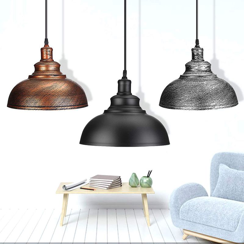 Arisha Rétro Industrielle LED Suspension Noir Blanc Gris Métal Salle à manger - Neutralighting