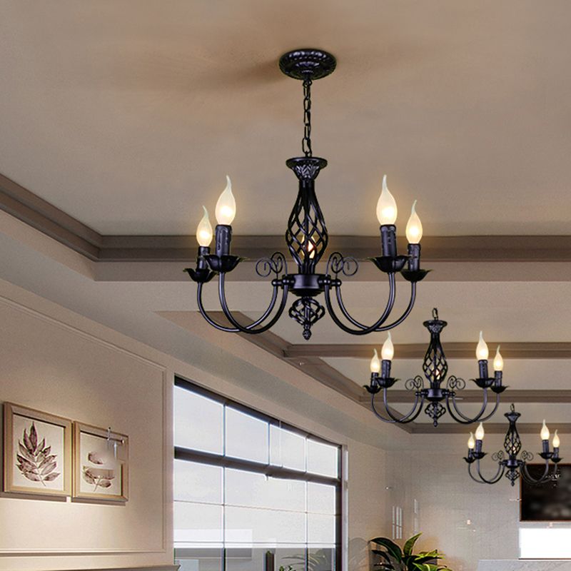 Sliva Lustre Lanterne Retro, Metal/Verre, Blanc/Noir, Salon - Neutralighting