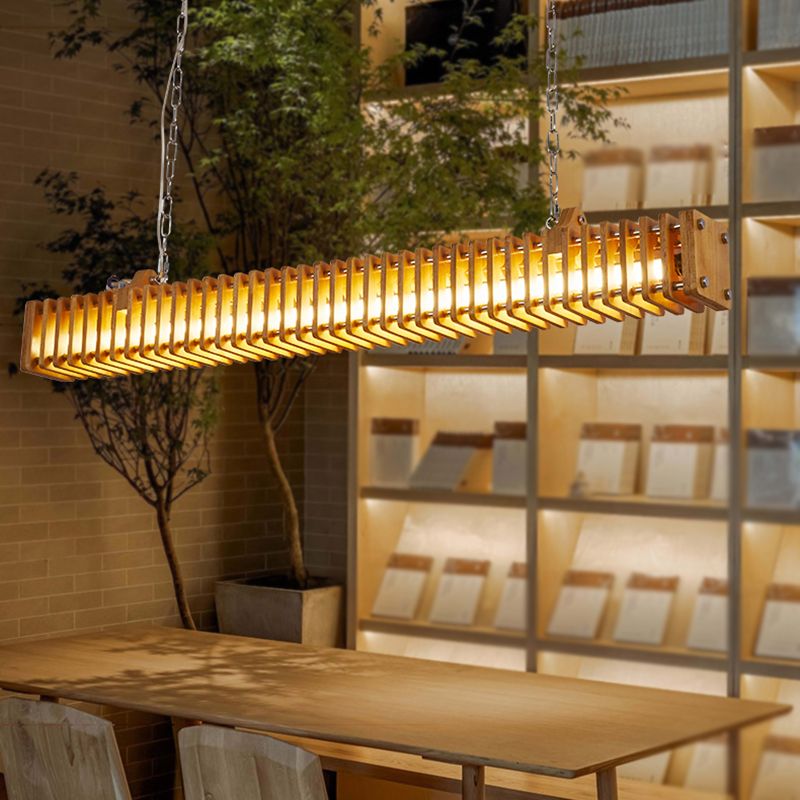 Epoch Suspension Rectangulaire, Bois & Métal, L 120CM - Neutralighting