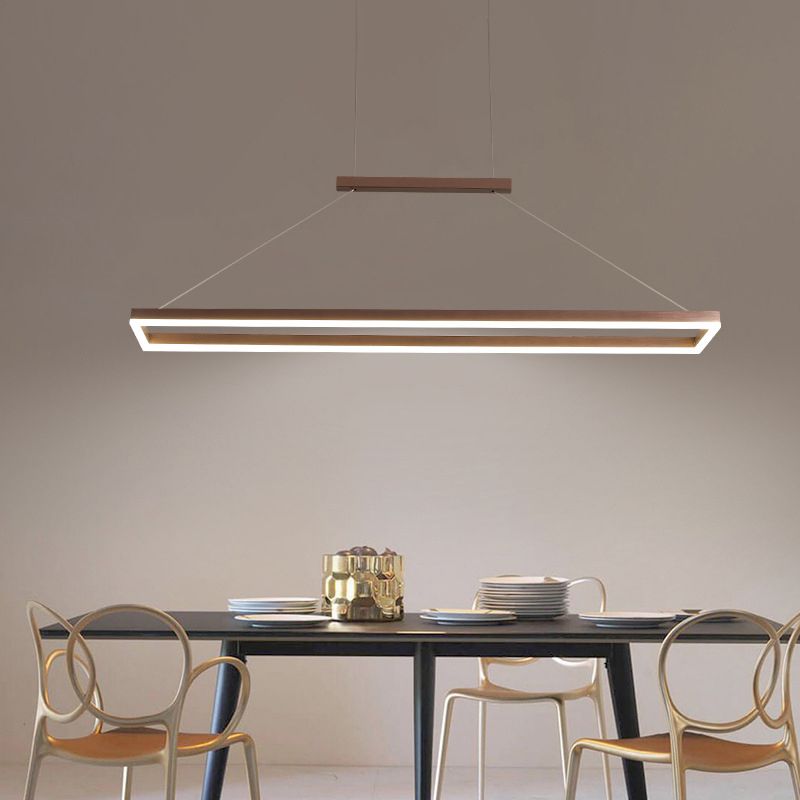 Ray Suspension Rectangulaire Contemporaine, Metal, Café/Or, Chambre - Neutralighting