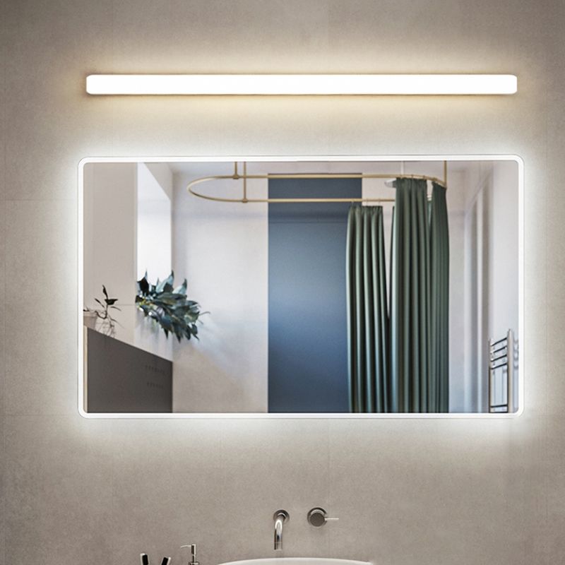 Banya Applique Murale Miroir Linéaire Simple. Acrylique. Blanc. Salle de Bain