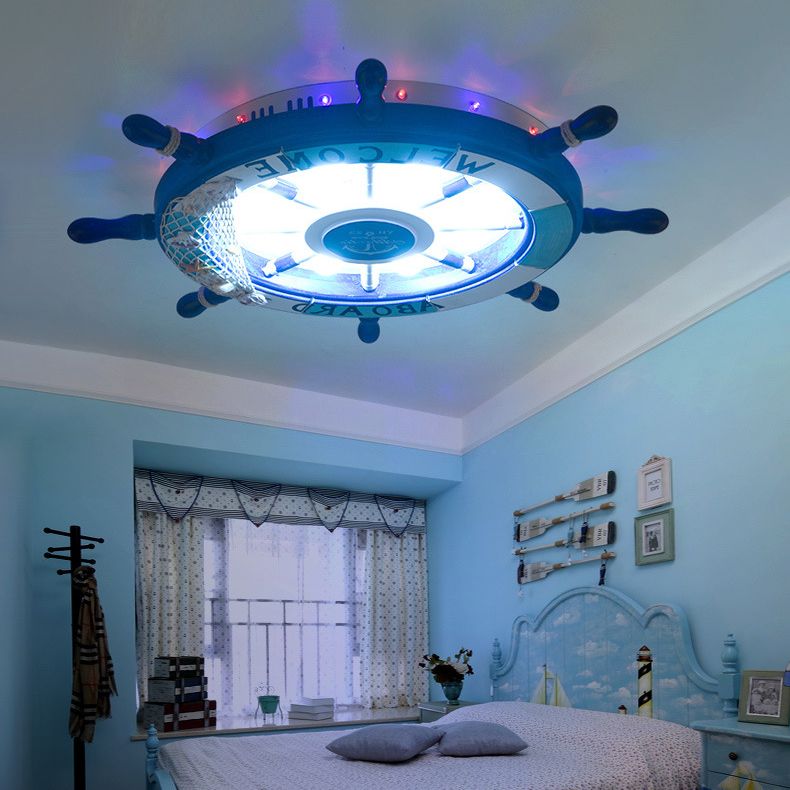 Arisha Moderne LED Plafonnier Blanc/Bleu Métal Salon Chambre à coucher - Neutralighting
