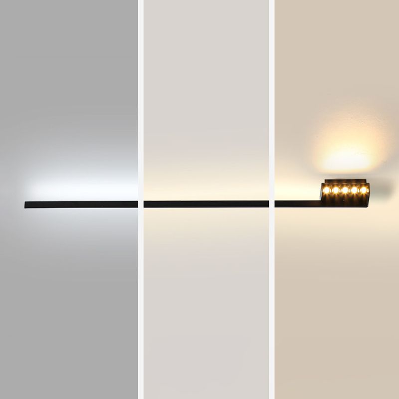 Ray Applique de Vanité Linéaire Minimaliste, Métal/Acrylique, Noir, Salon - Neutralighting