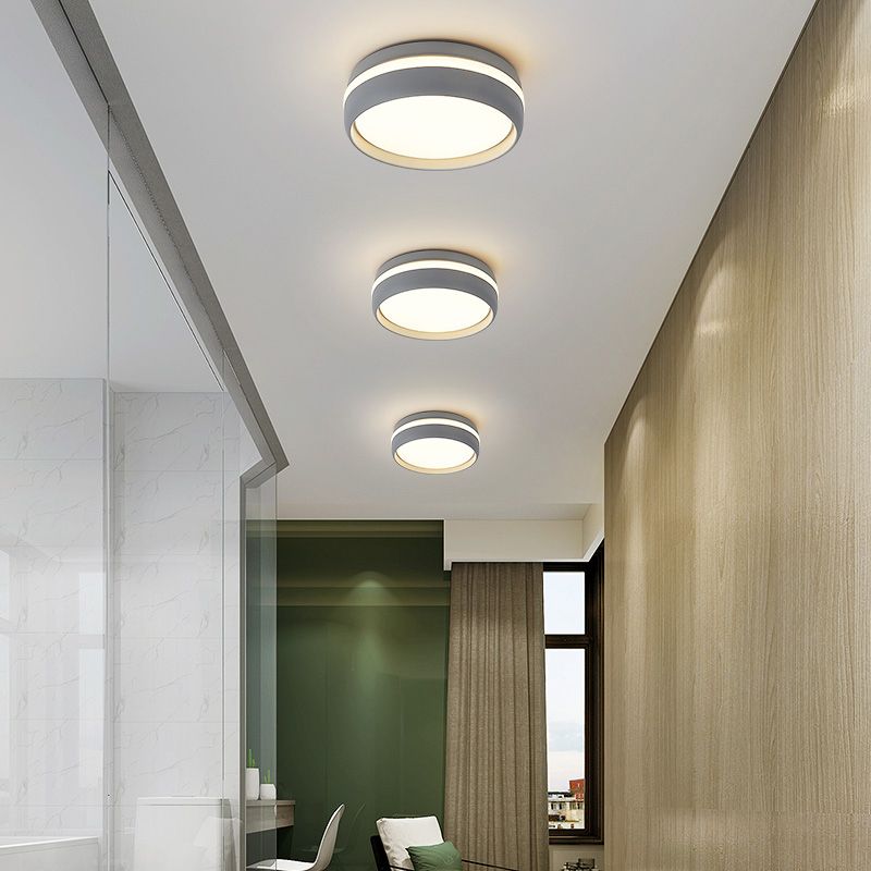 Arisha Plafonnier Rond Moderne, Métal, Noir/Gris, Salon - Neutralighting