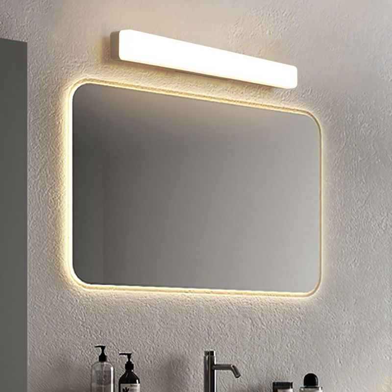 Banya Applique Murale Miroir Linéaire Simple. Acrylique. Blanc. Salle de Bain