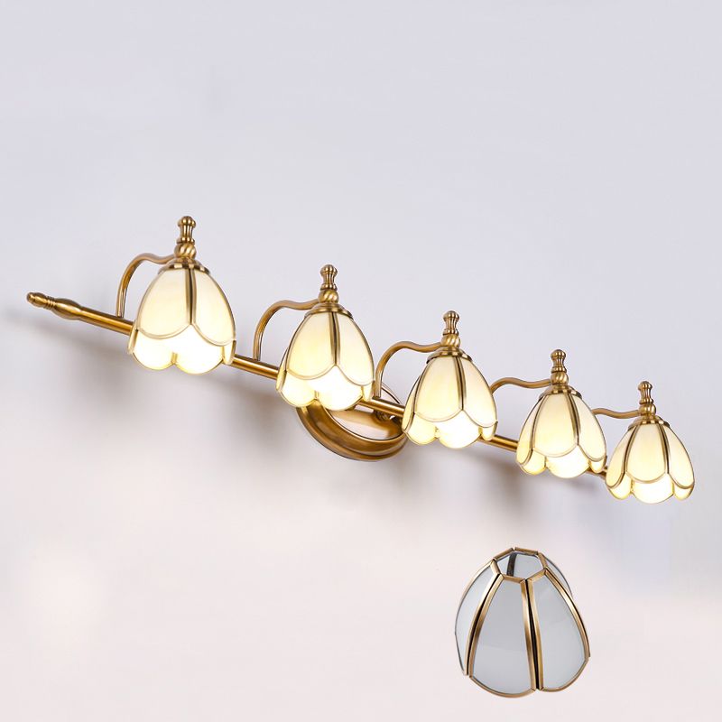 Ray Applique Murale Fleur Vintage, Métal/Verre, Jaune/Blanc - Neutralighting