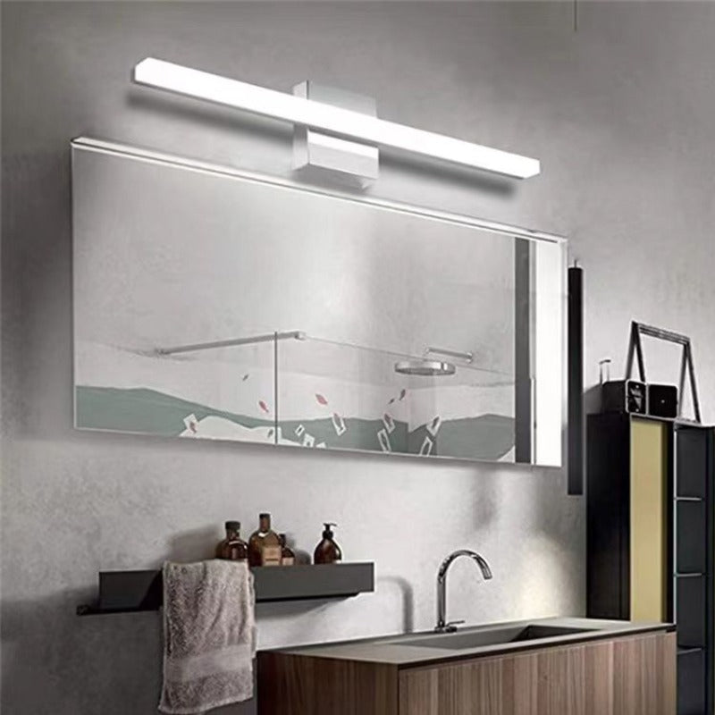 Ray Applique Murale LED Linéaire/Rectangulaire, Métal/Acrylique, Noir/Argent, Salle de Bain - Neutralighting