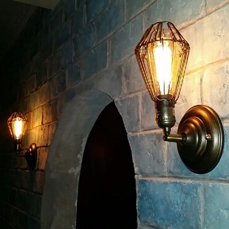 Silva Applique Murale Lanterne Industrielle, Métal, Noir/Roille, Couloir - Neutralighting