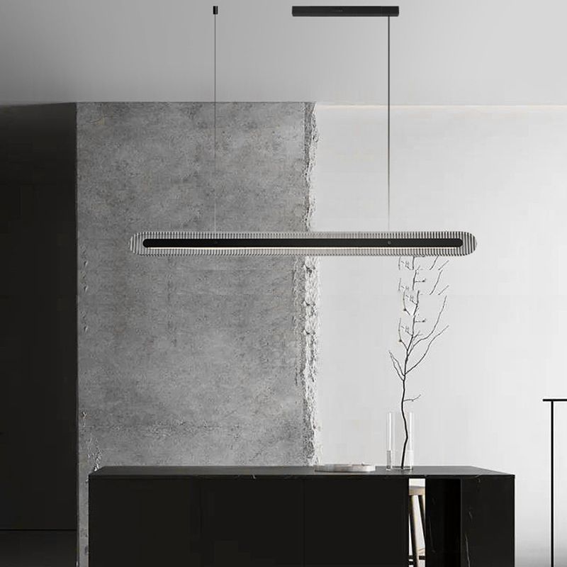 Arisha Luminaires Suspensions Linéaire Moderne Métal Noir Salon/Chambre à Coucher - Neutralighting