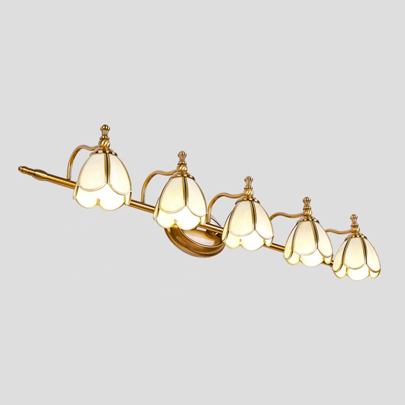 Ray Applique Murale Fleur Vintage, Métal/Verre, Jaune/Blanc - Neutralighting