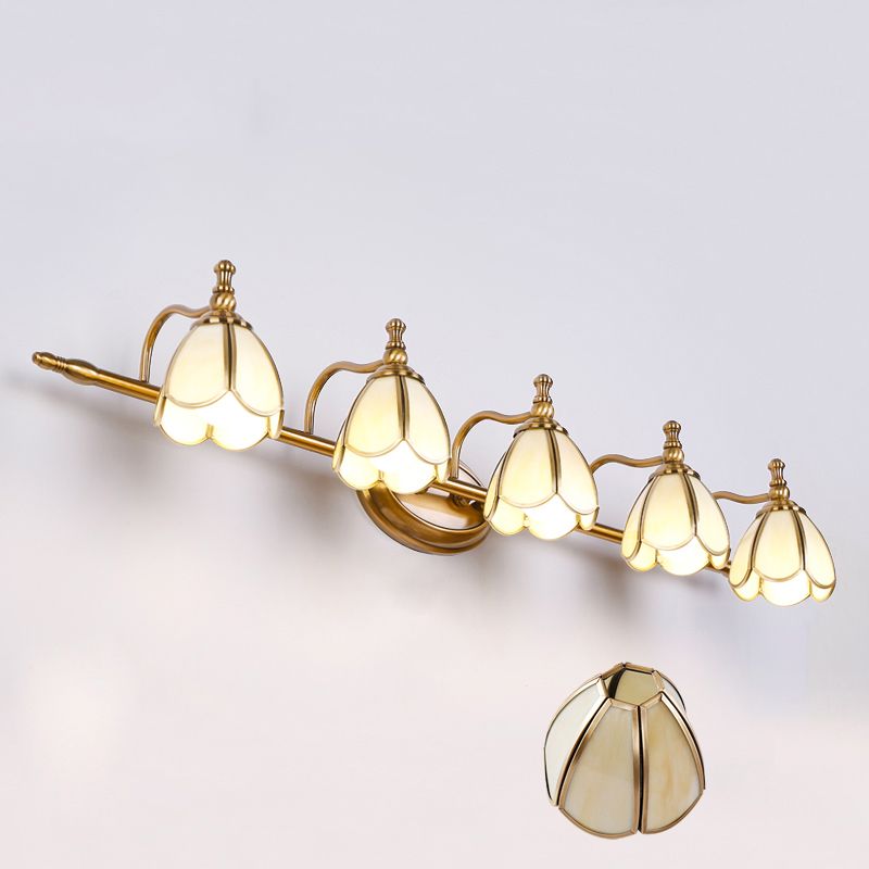 Ray Applique Murale Fleur Vintage, Métal/Verre, Jaune/Blanc - Neutralighting
