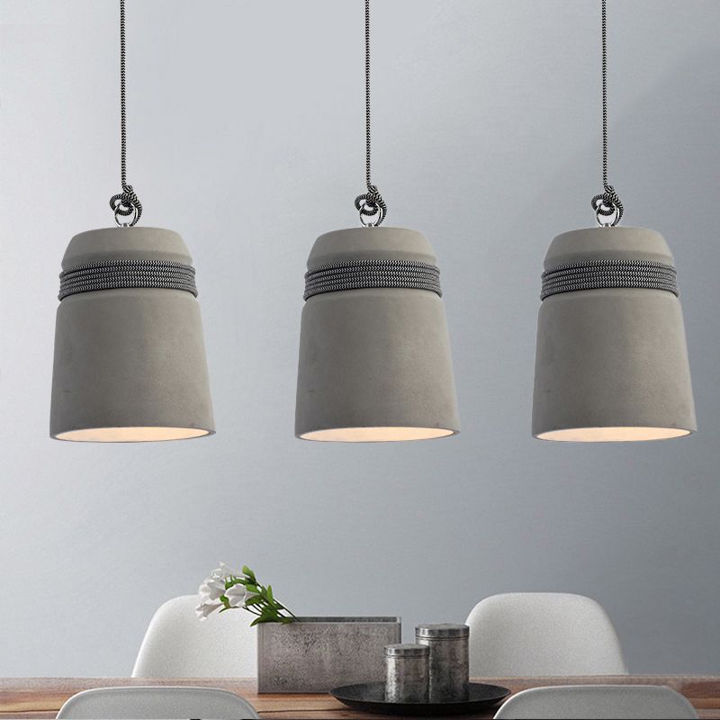 Arisha Luminaires Suspensions Cylindre Industriel Métal/Ciment Gris Chambre/Salon - Neutralighting