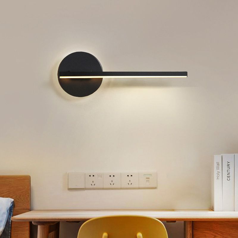 Ray Ronde LED Applique Murale Blanc Noir Acrylique Métal Salon - Neutralighting