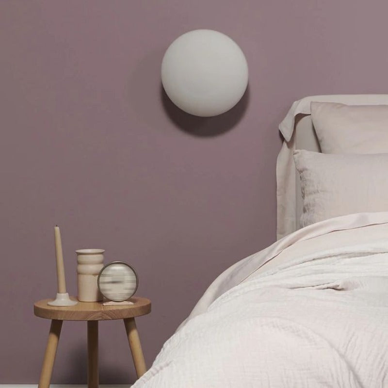 Valentina Applique Murale Globe Minimaliste, Métal/Verre, Blanc, Salle de Bain - Neutralighting
