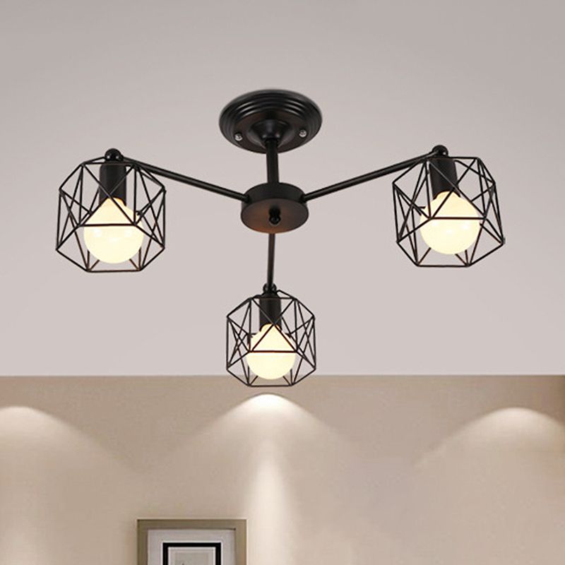 Arisha Plafonnier Multi Moderne, Métal, Noir, Salon - Neutralighting