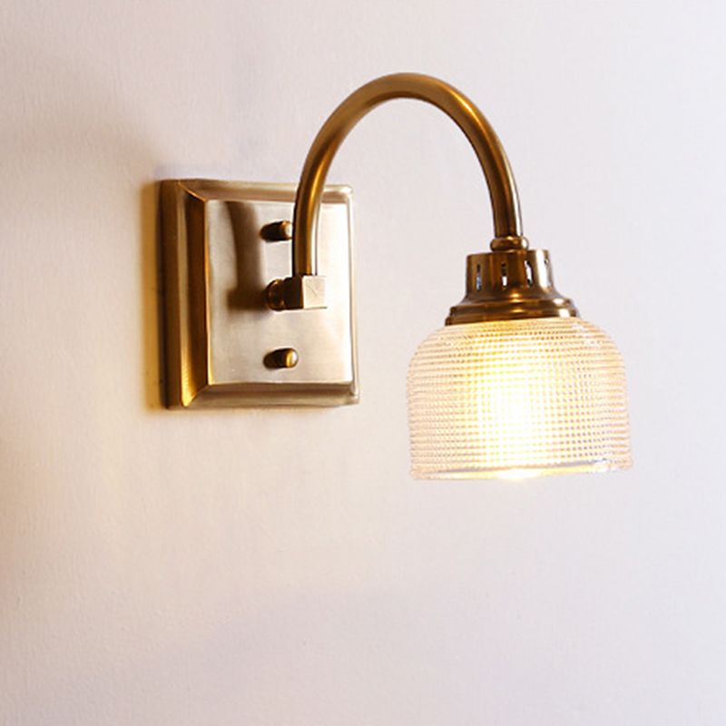 Arisha Applique Murale Bol Vintage, Métal/Verre, Laiton, Salle de Bain - Neutralighting