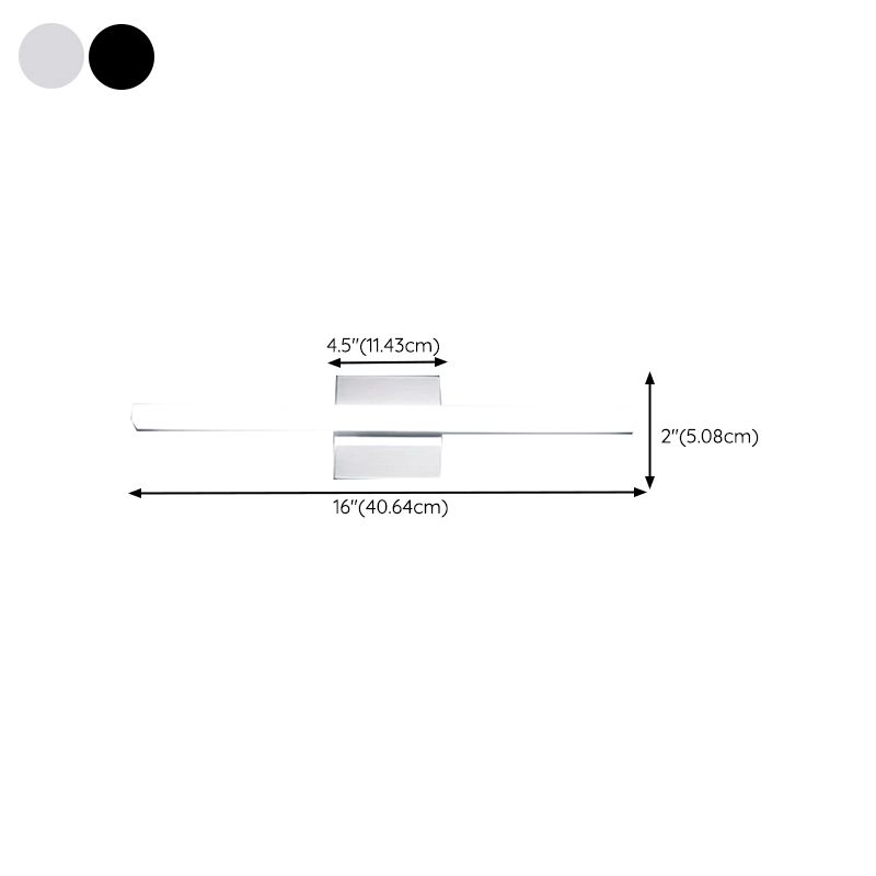Ray Applique Murale LED Linéaire/Rectangulaire, Métal/Acrylique, Noir/Argent, Salle de Bain - Neutralighting