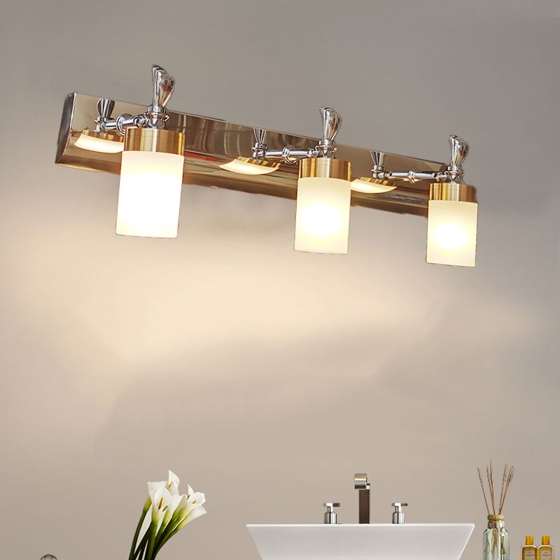Arisha Applique Murale de Vanité Cylindrique Moderne, Métal/Acrylique, Salle de Bain - Neutralighting