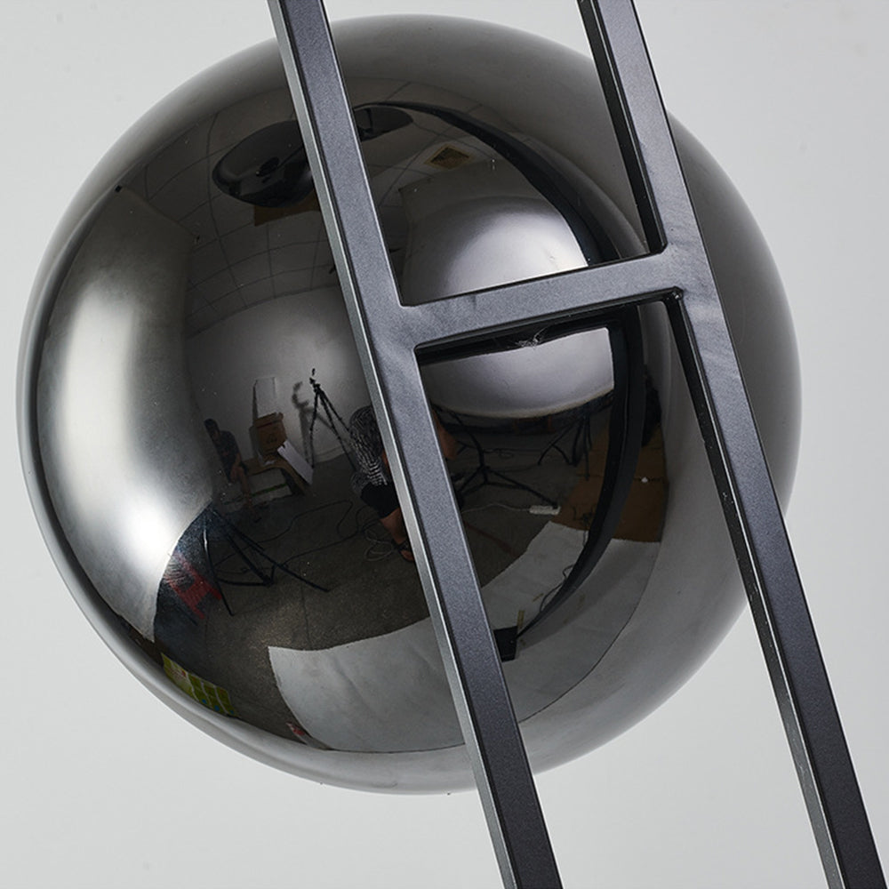 Mira Lampadaire Rond Moderne, Métal/Marbre, Noir, Salon